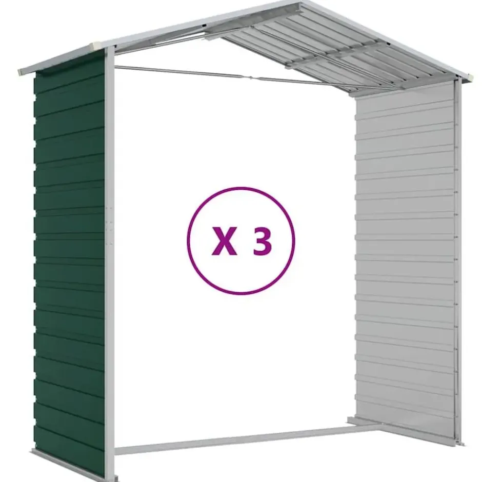 vidaXL - Tuinhuis Groen 191x300x198 cm Gegalvaniseerd Staal