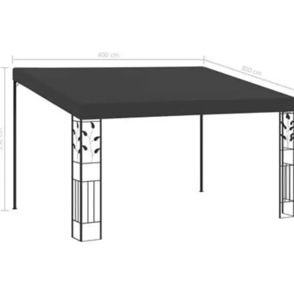 vidaXL - Tuinhuisje - Antraciet - Stof - 4 x 3x 2.5 m