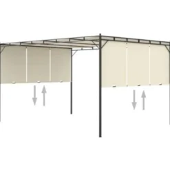 vidaXL - Tuinhuisje - Crème - Stof - 4 x 3 x 2.25 m