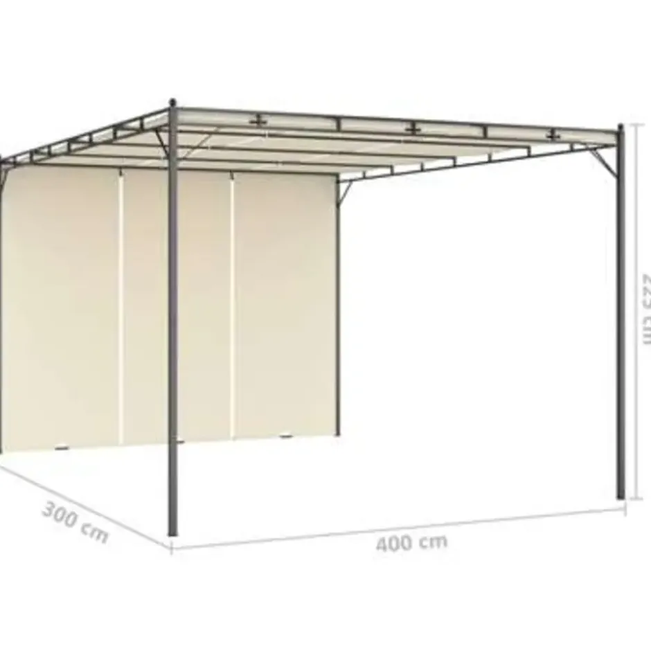 vidaXL - Tuinhuisje - Crème - Stof - 4 x 3 x 2.25 m