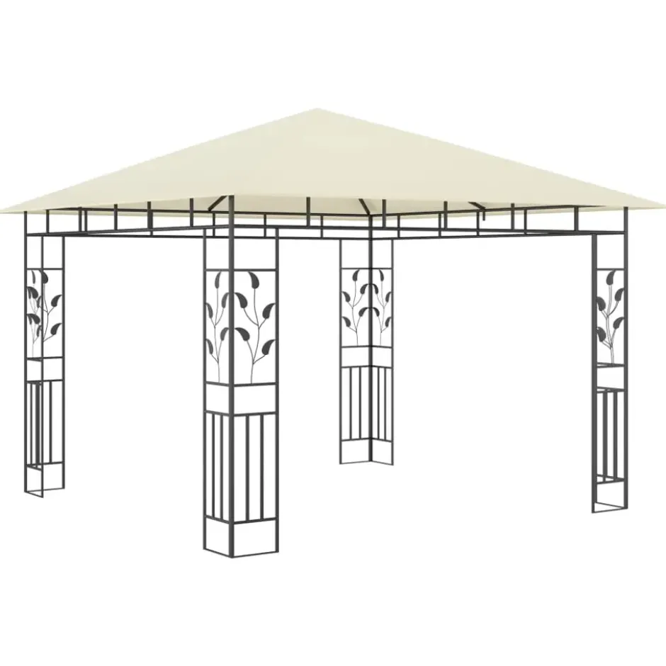 vidaXL - Tuinhuisje - Crème - Stof - 3 x 3 x 2.73 m