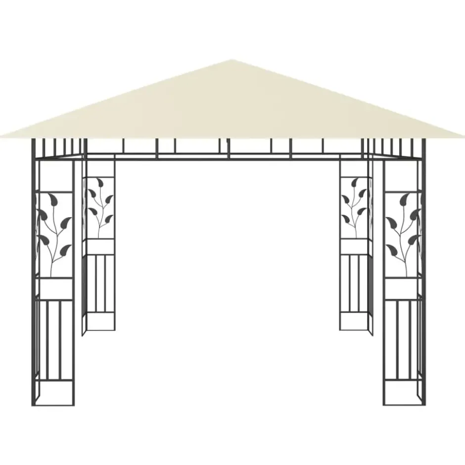 vidaXL - Tuinhuisje - Crème - Stof - 3 x 3 x 2.73 m