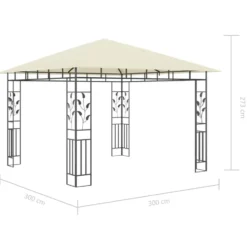 vidaXL - Tuinhuisje - Crème - Stof - 3 x 3 x 2.73 m