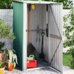 vidaXL - Tuinhuisje - Groen - Staal