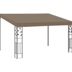 vidaXL - Tuinhuisje - Taupe - Stof - 4 x 3 x 2.5 m