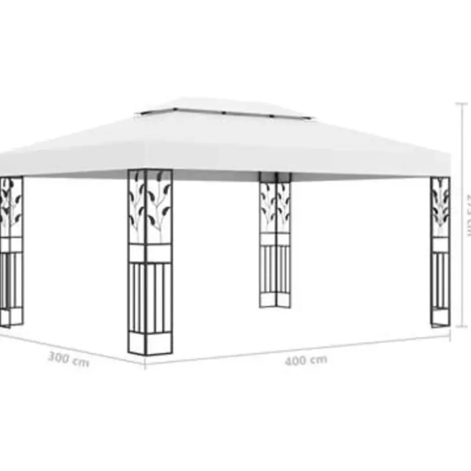 vidaXL - Tuinhuisje - Wit - Stof