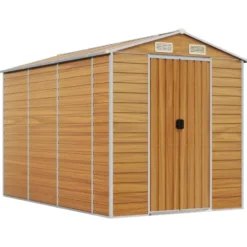 vidaXL - Tuinhuis Lichtbruin 191x300x198 cm Gegalvaniseerd staal