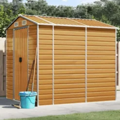vidaXL - Tuinhuis Lichtbruin 191x215x198 cm Gegalvaniseerd staal