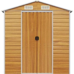 vidaXL - Tuinhuis Lichtbruin 191x215x198 cm Gegalvaniseerd staal