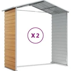 vidaXL - Tuinhuis Lichtbruin 191x215x198 cm Gegalvaniseerd staal