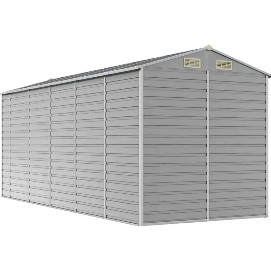 vidaXL - Tuinhuis Lichtgrijs 191x470x198 cm Gegalvaniseerd Staal