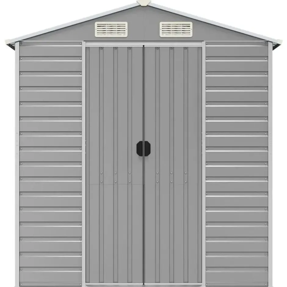 vidaXL - Tuinhuis Lichtgrijs 191x385x198 cm Gegalvaniseerd Staal