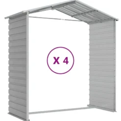 vidaXL - Tuinhuis Lichtgrijs 191x385x198 cm Gegalvaniseerd Staal