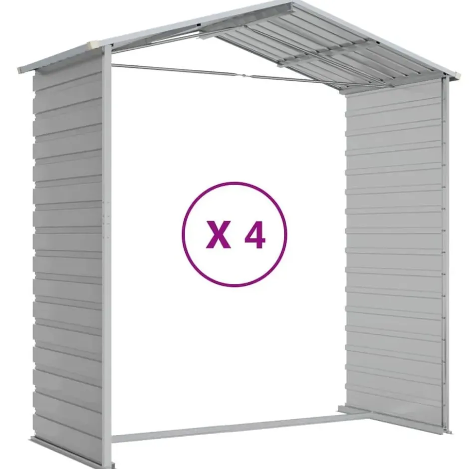 vidaXL - Tuinhuis Lichtgrijs 191x385x198 cm Gegalvaniseerd Staal