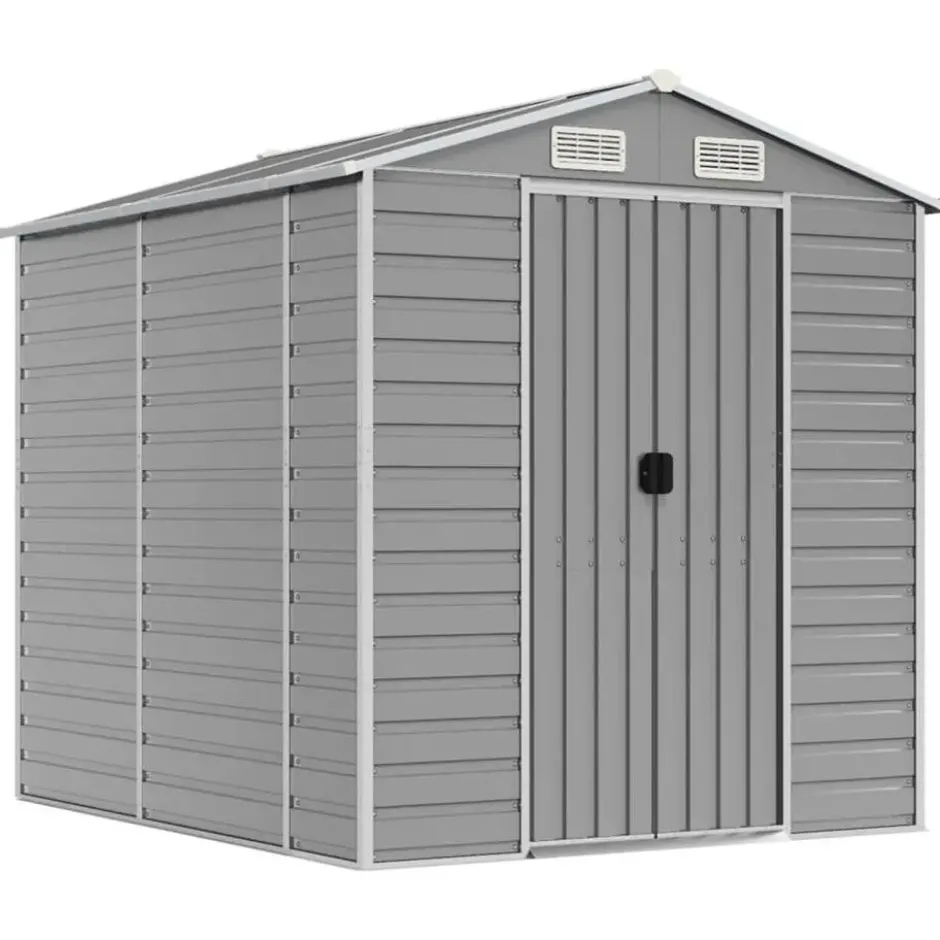 vidaXL - Tuinhuis Lichtgrijs 191x215x198 cm Gegalvaniseerd Staal