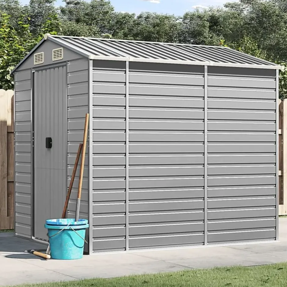 vidaXL - Tuinhuis Lichtgrijs 191x215x198 cm Gegalvaniseerd Staal