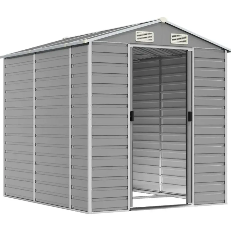 vidaXL - Tuinhuis Lichtgrijs 191x215x198 cm Gegalvaniseerd Staal