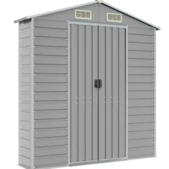 vidaXL - Tuinhuis Lichtgrijs 191x215x198 cm Gegalvaniseerd Staal