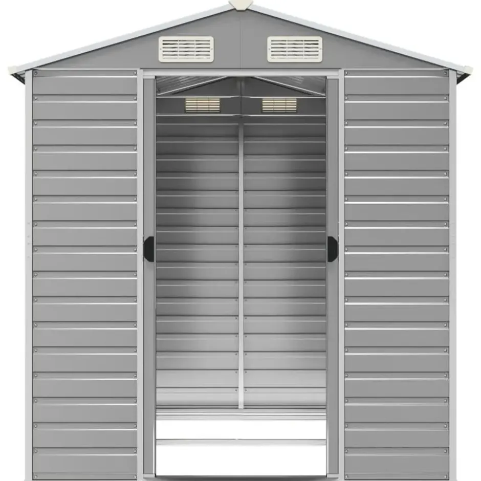 vidaXL - Tuinhuis Lichtgrijs 191x215x198 cm Gegalvaniseerd Staal