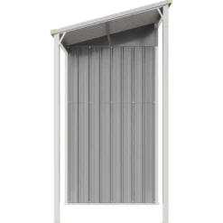 vidaXL - Tuinhuis met verlengd dak lichtgrijs 277x107x181 cm staal