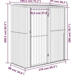 vidaXL - Tuinhuis 180,5x97x209,5 cm gegalvaniseerd staal houtlook