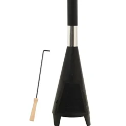 vidaXL - Tuinkachel - Zwart - Staal - 38 x 38 x 122 cm