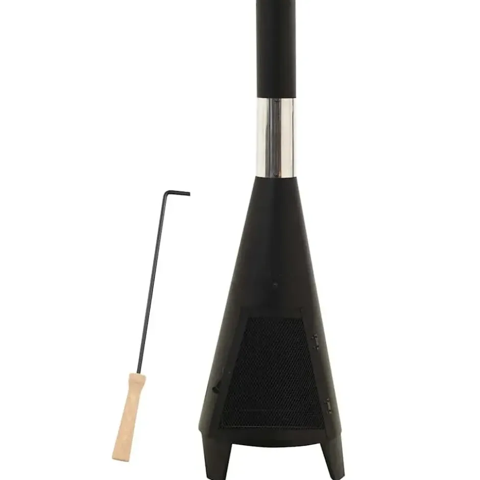 vidaXL - Tuinkachel - Zwart - Staal - 38 x 38 x 122 cm