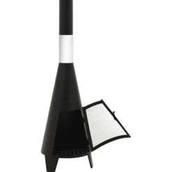 vidaXL - Tuinkachel - Zwart - Staal - 38 x 38 x 122 cm