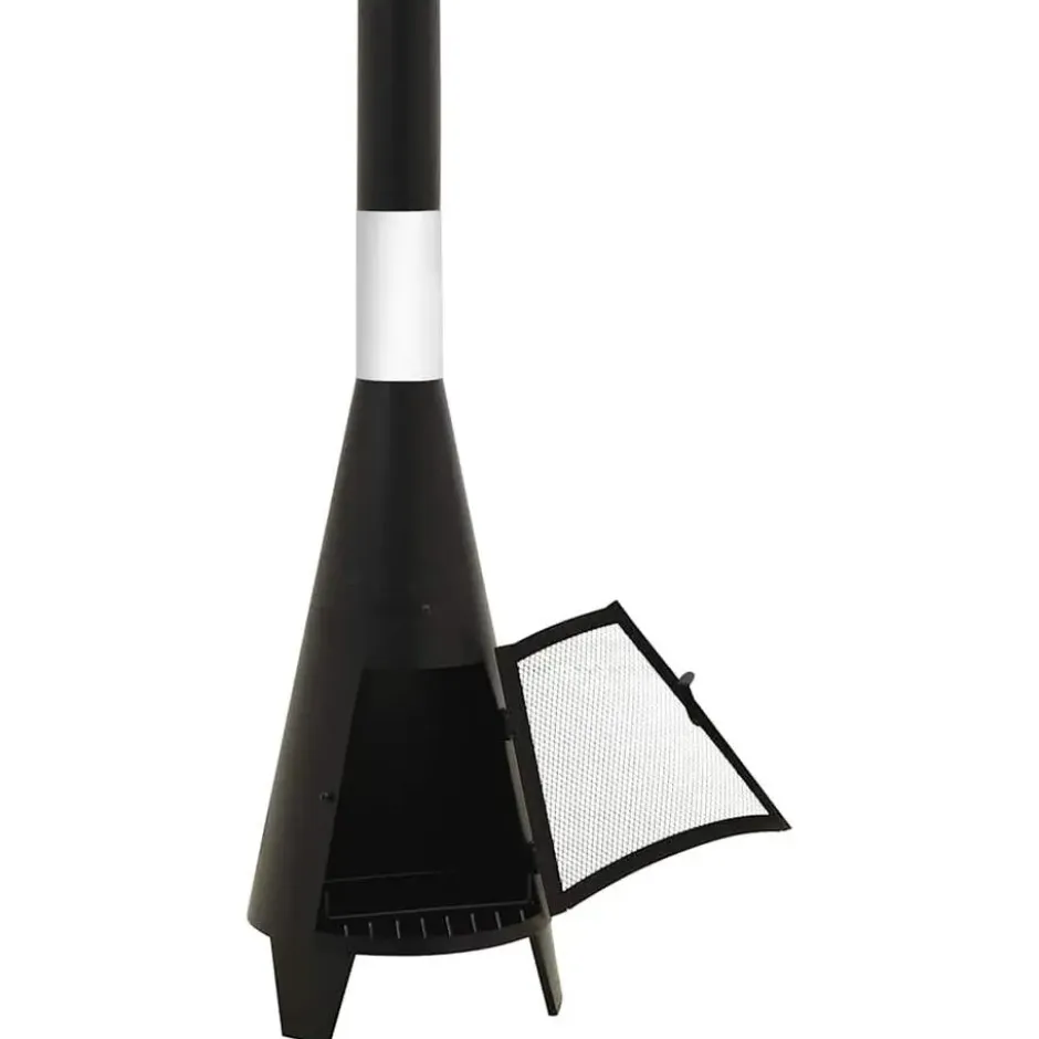 vidaXL - Tuinkachel - Zwart - Staal - 38 x 38 x 122 cm
