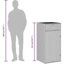 vidaXL - Tuinkast 55x55x111 cm poly rattan grijs tuin kast kastje buiten