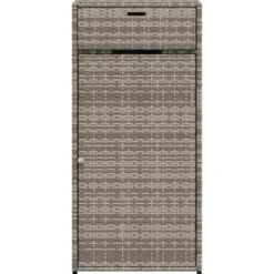 vidaXL - Tuinkast 55x55x111 cm poly rattan grijs tuin kast kastje buiten