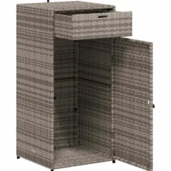 vidaXL - Tuinkast 55x55x111 cm poly rattan grijs tuin kast kastje buiten