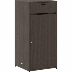 vidaXL - Tuinkast 55x55x111 cm poly rattan bruin tuin kast kastje buiten