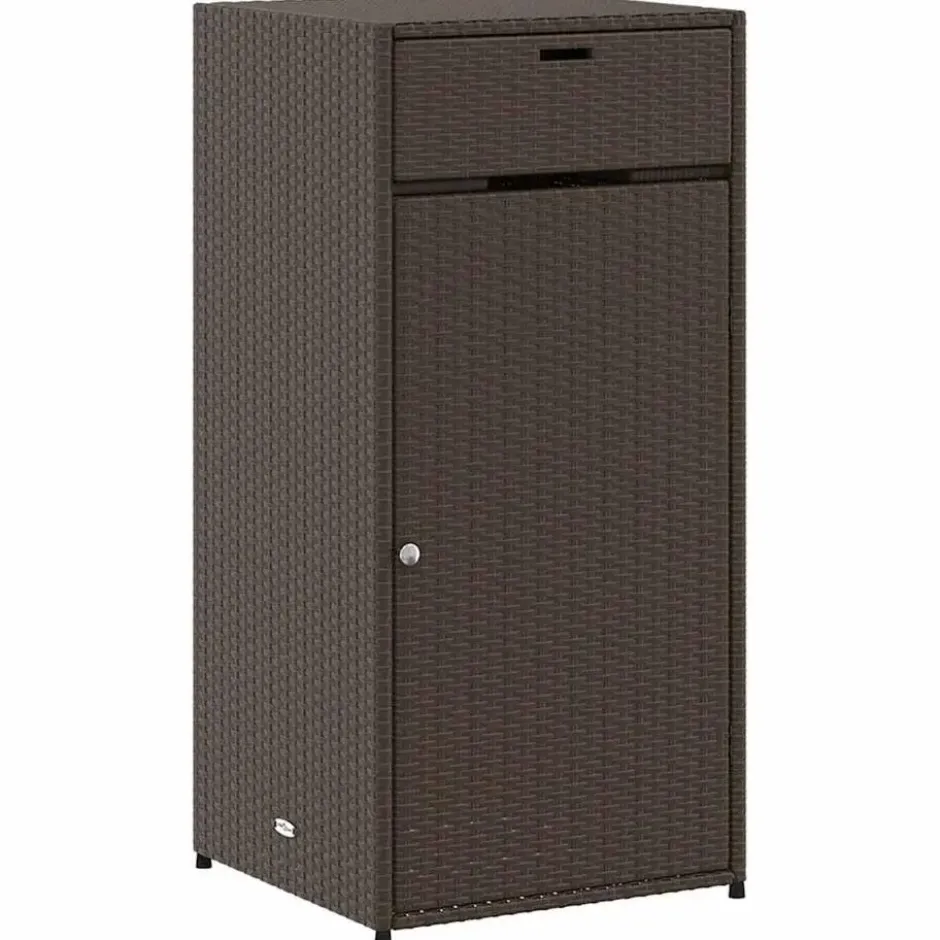vidaXL - Tuinkast 55x55x111 cm poly rattan bruin tuin kast kastje buiten