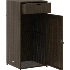 vidaXL - Tuinkast 55x55x111 cm poly rattan bruin tuin kast kastje buiten