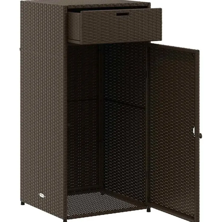 vidaXL - Tuinkast 55x55x111 cm poly rattan bruin tuin kast kastje buiten