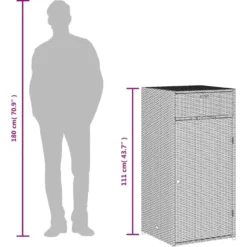 vidaXL - Tuinkast 55x55x111 cm poly rattan bruin tuin kast kastje buiten