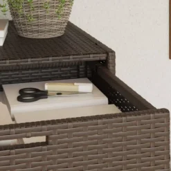 vidaXL - Tuinkast 55x55x111 cm poly rattan bruin tuin kast kastje buiten