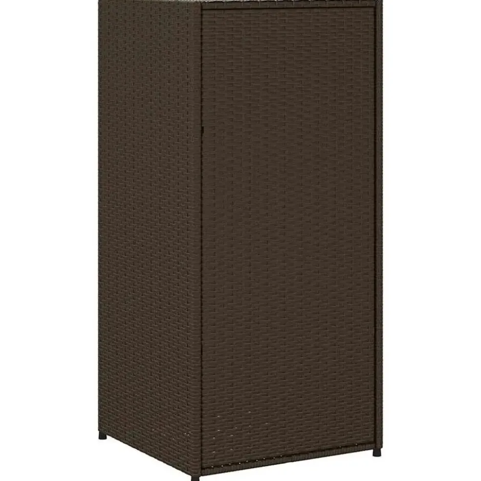 vidaXL - Tuinkast 55x55x111 cm poly rattan bruin tuin kast kastje buiten