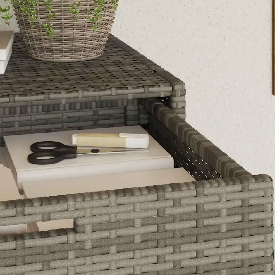 vidaXL - Tuinkast 105x55x113 cm poly rattan grijs tuin kast kastje buiten