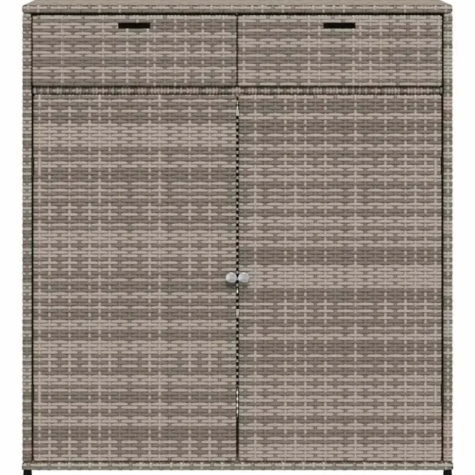 vidaXL - Tuinkast 105x55x113 cm poly rattan grijs tuin kast kastje buiten