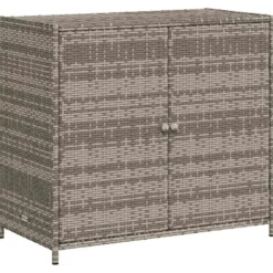 vidaXL - Tuinkast 83x45x76 cm poly rattan grijs tuin kast kastje buiten