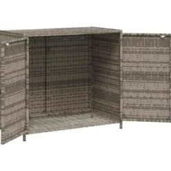 vidaXL - Tuinkast 83x45x76 cm poly rattan grijs tuin kast kastje buiten
