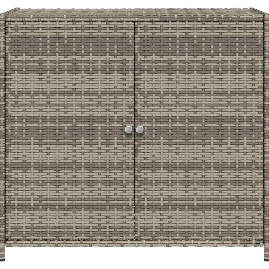 vidaXL - Tuinkast 83x45x76 cm poly rattan grijs tuin kast kastje buiten
