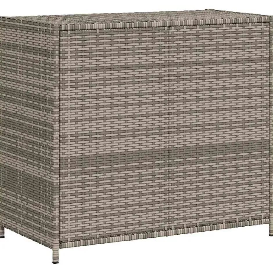 vidaXL - Tuinkast 83x45x76 cm poly rattan grijs tuin kast kastje buiten