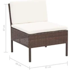 vidaXL - Tuin Loungeset - Bruin - Poly rattan