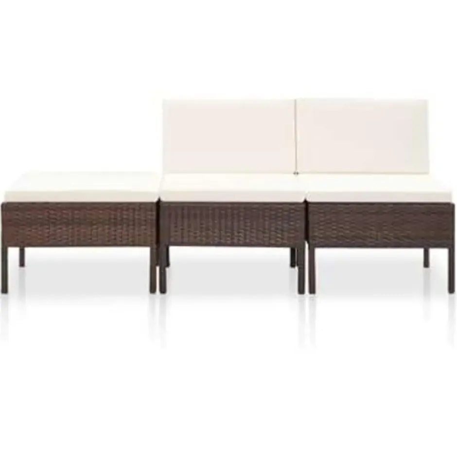 vidaXL - Tuin Loungeset - Bruin - Poly rattan