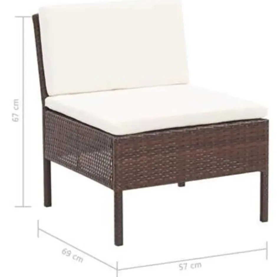 vidaXL - Tuin Loungeset - Bruin - Poly rattan