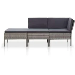 vidaXL - Tuin Loungeset - Grijs - Poly rattan