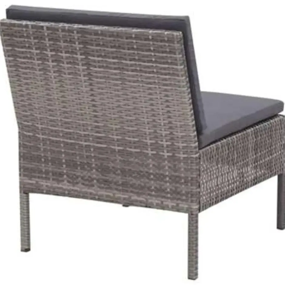 vidaXL - Tuin Loungeset - Grijs - Poly rattan